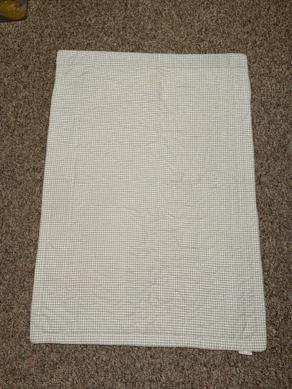 Pottery Barn Kids Gray and Yellow Car Appliqué Baby toddler Quilt blanket‎